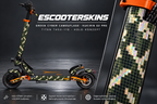 KUKIRIN G2 PRO SKIN | GREEN CYBER CAMOUFLAGE – Holo-Effekt simuliert; +24,99 EUR Aufpreis. Digitale Materialsimulation, keine physische Druckprobe. Nur Body-Skin; Scooter und Felgenaufkleber nicht enthalten.