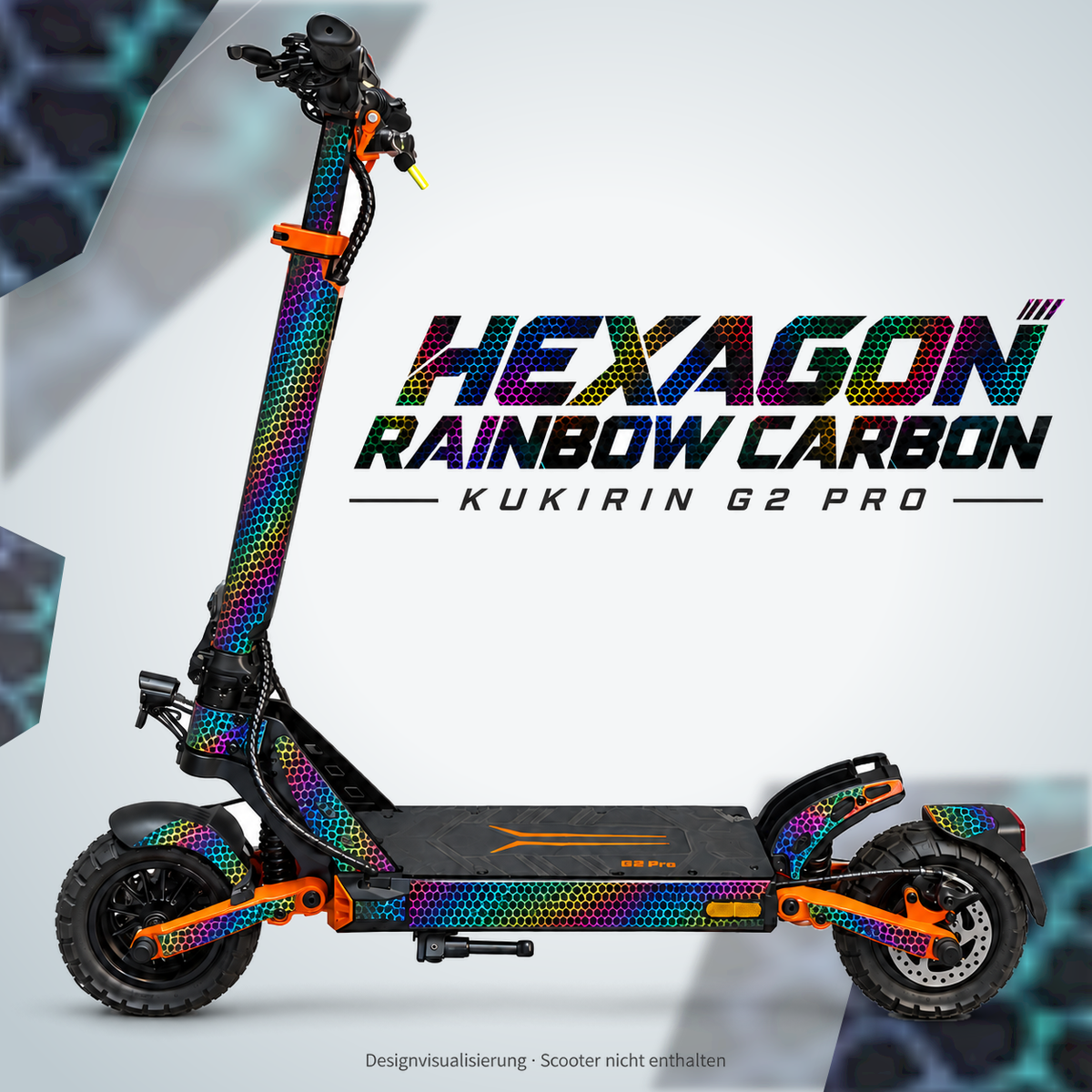 Kukirin G2 Pro Skin – HEXAGON RAINBOW CARBON