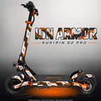 KUKIRIN G2 PRO SKIN | ION ARMOR – Designvisualisierung im Studio-Look mit Licht in der Skinfarbe; Scooter nicht enthalten, Beleuchtung separat erhältlich