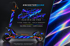 KUKIRIN G2 PRO SKIN | NEON CURRENT – Holo-Effekt simuliert; +24,99 EUR Aufpreis. Digitale Materialsimulation, keine physische Druckprobe. Nur Body-Skin; Scooter und Felgenaufkleber nicht enthalten.