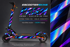 KUKIRIN G2 PRO SKIN | PRISM – Holo-Effekt simuliert; +24,99 EUR Aufpreis. Digitale Materialsimulation, keine physische Druckprobe. Nur Body-Skin; Scooter und Felgenaufkleber nicht enthalten.