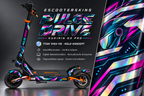 KUKIRIN G2 PRO SKIN | PULSE DRIVE – Holo-Effekt simuliert; +24,99 EUR Aufpreis. Digitale Materialsimulation, keine physische Druckprobe. Nur Body-Skin; Scooter und Felgenaufkleber nicht enthalten.