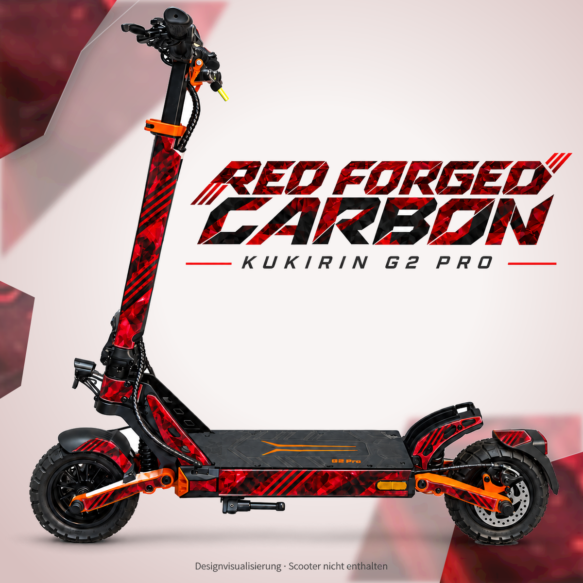 Kukirin G2 Pro Skin – RED FORGED CARBON