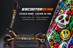 KUKIRIN G2 PRO SKIN | STICKER BOMB – Holo-Effekt simuliert; +24,99 EUR Aufpreis. Digitale Materialsimulation, keine physische Druckprobe. Nur Body-Skin; Trittbrett und Felgenaufkleber separat; Scooter nicht enthalten.