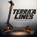 KUKIRIN G2 PRO SKIN | TERRA LINES – Designvisualisierung im Studio-Look mit Licht in der Skinfarbe; Scooter nicht enthalten, Beleuchtung separat erhältlich