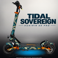 KUKIRIN G2 PRO SKIN | TIDAL SOVEREIGN – Designvisualisierung im Studio-Look mit Licht in der Skinfarbe; Scooter nicht enthalten, Beleuchtung separat erhältlich