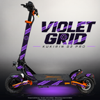 KUKIRIN G2 PRO SKIN | VIOLET GRID – Designvisualisierung mit Licht in der Skinfarbe; Scooter nicht enthalten, Beleuchtung separat erhältlich