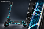 HITWAY H11 SKIN | TIDAL SHIFT – Holo-Effekt simuliert; +24,99 EUR Aufpreis. Digitale Materialsimulation, keine physische Druckprobe. Nur Body-Skin; Scooter und Felgenaufkleber nicht enthalten.