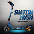 SEGWAY NINEBOT F3 / F3 PRO SKIN | SHATTER PRISM – Designvisualisierung mit Licht in der Skinfarbe; Scooter nicht enthalten, Beleuchtung separat erhältlich
