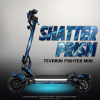 TEVERUN FIGHTER MINI / PRO SKIN | SHATTER PRISM – Designvisualisierung mit Licht in der Skinfarbe; Scooter nicht enthalten, Beleuchtung separat erhältlich