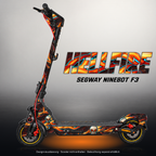 SEGWAY NINEBOT F3 / F3 PRO SKIN | HELLFIRE – Designvisualisierung mit Licht in der Skinfarbe; Scooter nicht enthalten, Beleuchtung separat erhältlich