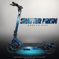 APOLLO CITY / CITY PRO (2022–2024) SKIN | SHATTER PRISM – Designvisualisierung mit Licht in der Skinfarbe; Scooter nicht enthalten, Beleuchtung separat erhältlich