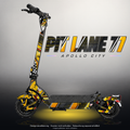 APOLLO CITY / CITY PRO (2022–2024) SKIN | PIT LANE 77 – Designvisualisierung mit Licht in der Skinfarbe; Scooter nicht enthalten, Beleuchtung separat erhältlich