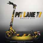 APOLLO CITY / CITY PRO (2022–2024) SKIN | PIT LANE 77 – Designvisualisierung mit Licht in der Skinfarbe; Scooter nicht enthalten, Beleuchtung separat erhältlich