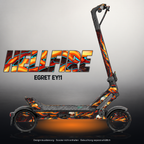 EGRET EY!1 SKIN | HELLFIRE – Designvisualisierung mit Licht in der Skinfarbe; Scooter nicht enthalten, Beleuchtung separat erhältlich