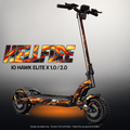 IO HAWK ELITE X 1.0 / 2.0 SKIN | HELLFIRE – Designvisualisierung mit Licht in der Skinfarbe; Scooter nicht enthalten, Beleuchtung separat erhältlich