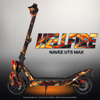 NAVEE UT5 MAX SKIN | HELLFIRE – Designvisualisierung mit Licht in der Skinfarbe; Scooter nicht enthalten, Beleuchtung separat erhältlich