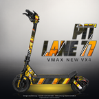 VMAX NEW VX4 SKIN | PIT LANE 77 – Designvisualisierung mit Licht in der Skinfarbe; Scooter nicht enthalten, Beleuchtung separat erhältlich