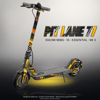 XIAOMI M365 / 1S / ESSENTIAL / MI 3 SKIN | PIT LANE 77 – Designvisualisierung mit Licht in der Skinfarbe; Scooter nicht enthalten, Beleuchtung separat erhältlich
