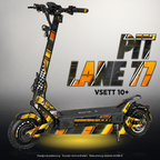 VSETT 10+ SKIN | PIT LANE 77 – Designvisualisierung mit Licht in der Skinfarbe; Scooter nicht enthalten, Beleuchtung separat erhältlich