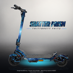 TRITTBRETT FRITZ SKIN | SHATTER PRISM – Designvisualisierung mit Licht in der Skinfarbe; Scooter nicht enthalten, Beleuchtung separat erhältlich