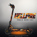 VMAX NEW VX4 SKIN | HELLFIRE – Designvisualisierung mit Licht in der Skinfarbe; Scooter nicht enthalten, Beleuchtung separat erhältlich