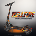 XIAOMI ELECTRIC SCOOTER 6 SKIN | HELLFIRE – Designvisualisierung mit Licht in der Skinfarbe; Scooter nicht enthalten, Beleuchtung separat erhältlich