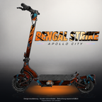 APOLLO CITY / CITY PRO (2022–2024) SKIN | BENGAL STRIKE – Designvisualisierung mit Licht in der Skinfarbe; Scooter nicht enthalten, Beleuchtung separat erhältlich