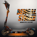 NAVEE ST3 / ST3 PRO SKIN | BENGAL STRIKE – Designvisualisierung mit Licht in der Skinfarbe; Scooter nicht enthalten, Beleuchtung separat erhältlich