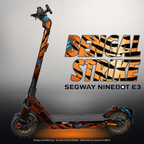 SEGWAY NINEBOT E3 / E3 PRO SKIN | BENGAL STRIKE – Designvisualisierung mit Licht in der Skinfarbe; Scooter nicht enthalten, Beleuchtung separat erhältlich