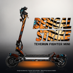 TEVERUN FIGHTER MINI / PRO SKIN | BENGAL STRIKE – Designvisualisierung mit Licht in der Skinfarbe; Scooter nicht enthalten, Beleuchtung separat erhältlich