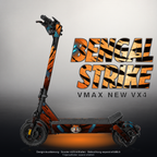 VMAX NEW VX4 SKIN | BENGAL STRIKE – Designvisualisierung mit Licht in der Skinfarbe; Scooter nicht enthalten, Beleuchtung separat erhältlich