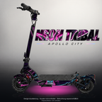 APOLLO CITY / CITY PRO (2022–2024) SKIN | NEON TRIBAL – Designvisualisierung mit Licht in der Skinfarbe; Scooter nicht enthalten, Beleuchtung separat erhältlich