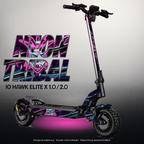 IO HAWK ELITE X 1.0 / 2.0 SKIN | NEON TRIBAL – Designvisualisierung mit Licht in der Skinfarbe; Scooter nicht enthalten, Beleuchtung separat erhältlich