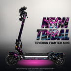 TEVERUN FIGHTER MINI / PRO SKIN | NEON TRIBAL – Designvisualisierung mit Licht in der Skinfarbe; Scooter nicht enthalten, Beleuchtung separat erhältlich