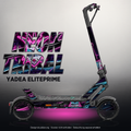 YADEA ELITEPRIME SKIN | NEON TRIBAL – Designvisualisierung mit Licht in der Skinfarbe; Scooter nicht enthalten, Beleuchtung separat erhältlich