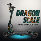 TEVERUN BLADE MINI / PRO / ULTRA SKIN | DRAGON SCALE – Designvisualisierung mit Licht in der Skinfarbe; Scooter nicht enthalten, Beleuchtung separat erhältlich