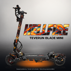 TEVERUN BLADE MINI / PRO / ULTRA SKIN | HELLFIRE – Designvisualisierung mit Licht in der Skinfarbe; Scooter nicht enthalten, Beleuchtung separat erhältlich