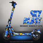 SEGWAY NINEBOT GT3 SKIN | SKY BLAST – Designvisualisierung mit Licht in der Skinfarbe; Scooter nicht enthalten, Beleuchtung separat erhältlich