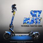 TEVERUN FIGHTER MINI / PRO SKIN | SKY BLAST – Designvisualisierung mit Licht in der Skinfarbe; Scooter nicht enthalten, Beleuchtung separat erhältlich