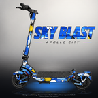 APOLLO CITY / CITY PRO (2022–2024) SKIN | SKY BLAST – Designvisualisierung mit Licht in der Skinfarbe; Scooter nicht enthalten, Beleuchtung separat erhältlich