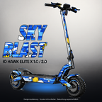 IO HAWK ELITE X 1.0 / 2.0 SKIN | SKY BLAST – Designvisualisierung mit Licht in der Skinfarbe; Scooter nicht enthalten, Beleuchtung separat erhältlich