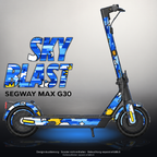 SEGWAY MAX G30 SKIN | SKY BLAST – Designvisualisierung mit Licht in der Skinfarbe; Scooter nicht enthalten, Beleuchtung separat erhältlich