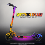TRITTBRETT FRITZ SKIN | SPECTRUM SPLASH – Designvisualisierung mit Licht in der Skinfarbe; Scooter nicht enthalten, Beleuchtung separat erhältlich