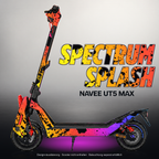 NAVEE UT5 MAX SKIN | SPECTRUM SPLASH – Designvisualisierung mit Licht in der Skinfarbe; Scooter nicht enthalten, Beleuchtung separat erhältlich