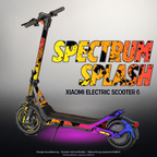 XIAOMI ELECTRIC SCOOTER 6 SKIN | SPECTRUM SPLASH – Designvisualisierung mit Licht in der Skinfarbe; Scooter nicht enthalten, Beleuchtung separat erhältlich