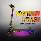 VMAX NEW VX2 SKIN | SPECTRUM SPLASH – Designvisualisierung mit Licht in der Skinfarbe; Scooter nicht enthalten, Beleuchtung separat erhältlich