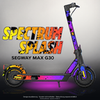 SEGWAY MAX G30 SKIN | SPECTRUM SPLASH – Designvisualisierung mit Licht in der Skinfarbe; Scooter nicht enthalten, Beleuchtung separat erhältlich