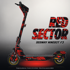 SEGWAY NINEBOT F3 / F3 PRO SKIN | RED SECTOR – Designvisualisierung mit Licht in der Skinfarbe; Scooter nicht enthalten, Beleuchtung separat erhältlich