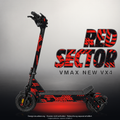 VMAX NEW VX4 SKIN | RED SECTOR – Designvisualisierung mit Licht in der Skinfarbe; Scooter nicht enthalten, Beleuchtung separat erhältlich